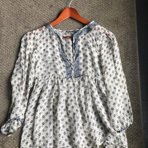 Grey and Cream Sheer Chiffon Blouse from Zara - Picture 1 of 3